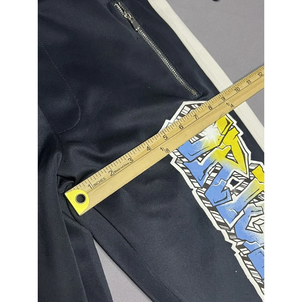 Rockstar Original y2k Baggy SMALL Jogger Sweatpants  Navy Blue & White Pants